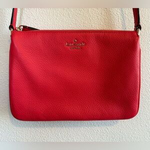 Kate Spade Red Leather Crossbody Triple Gusset